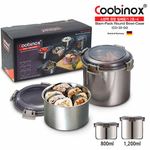 Coobinox® Airtight Stainless Steel Food Container Set (CO-32-04) - Round SUS 304 Set (800ml & 1,200ml)